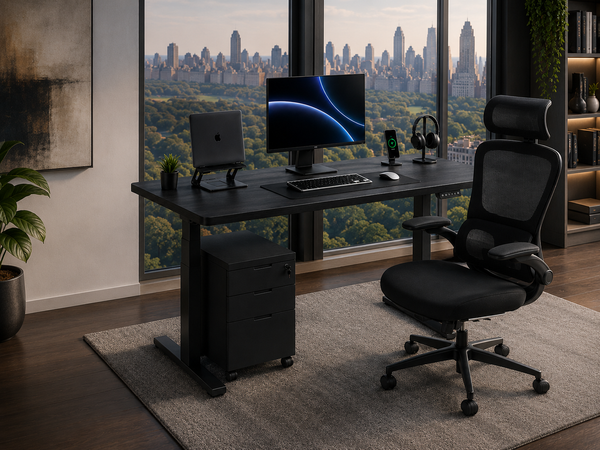 Pack Flex: Standing desk + Silla + Cajonera