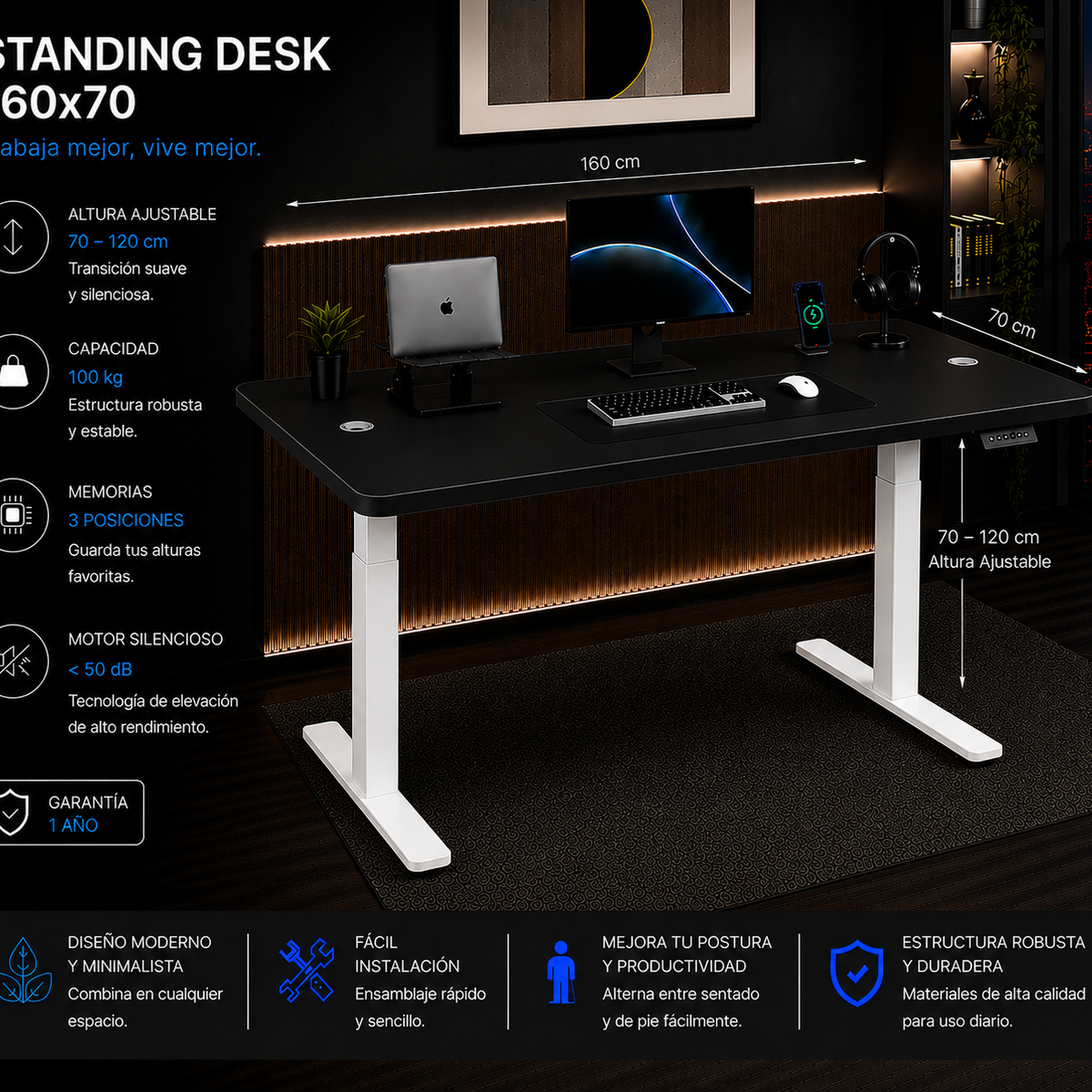 Standing Desk 1.60 x 70 cm