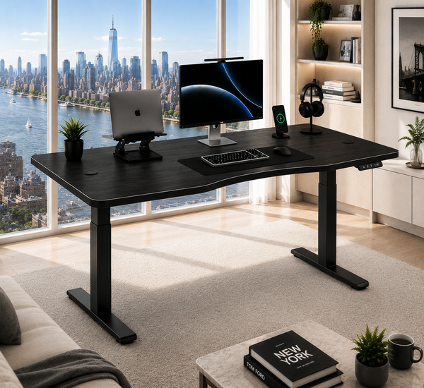 Standing Curved Desk 1.50 x 80 cm / Base Dual Motor Pro