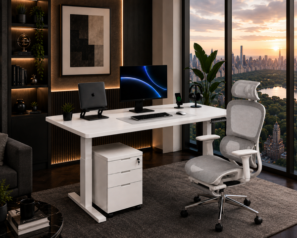 Pack Flex: Standing desk + Silla + Cajonera