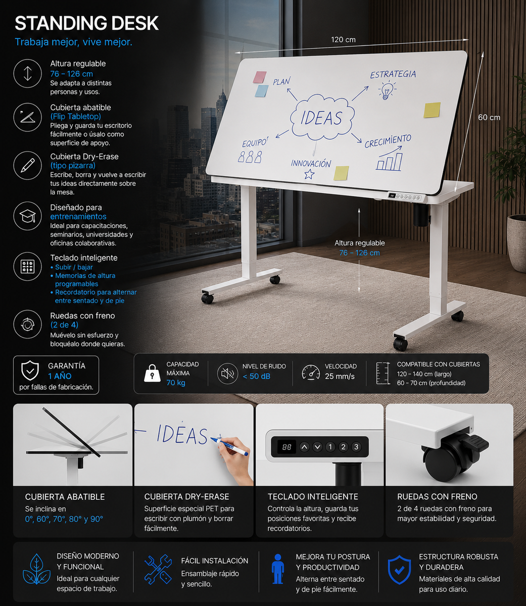 Standing Desk Plegable / Tipo Pizarra