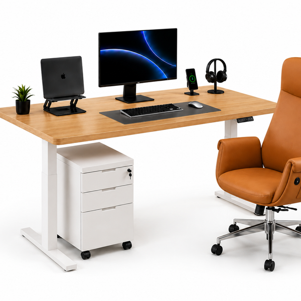 Pack Setup Pro: Standing Desk + Silla Ergonómica + Cajonera