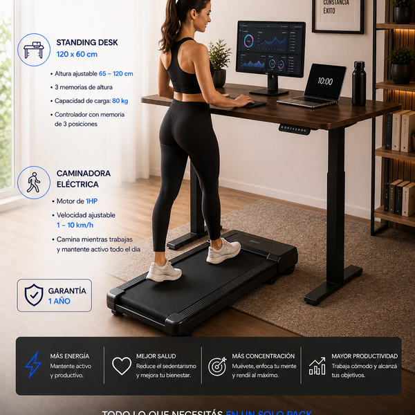 Super Pack: Standing Desk Lite + Caminadora Multifuncional