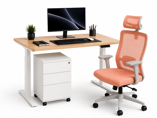 Pack Setup Pro: Standing Desk + Silla Ergonómica + Cajonera