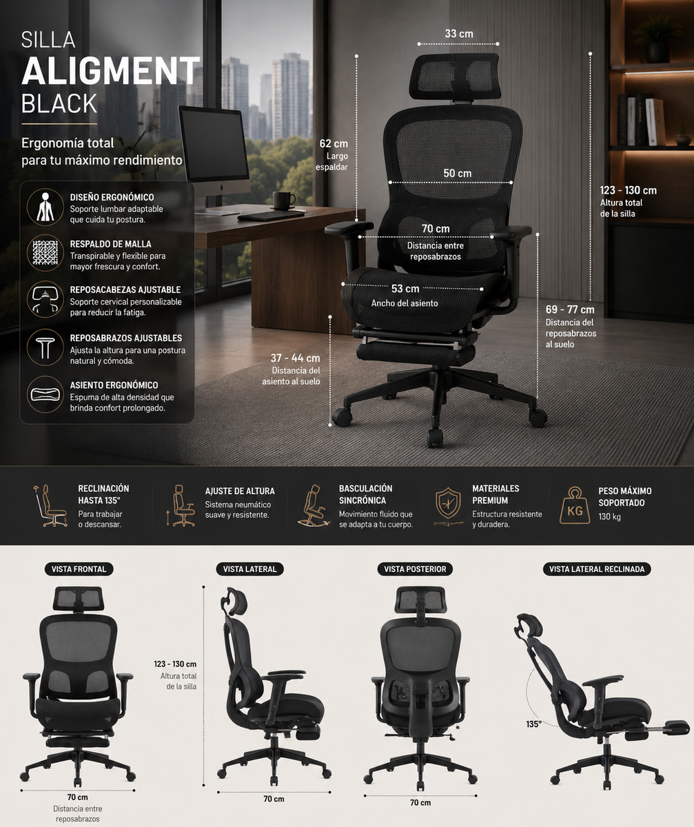 Silla Aligment Black