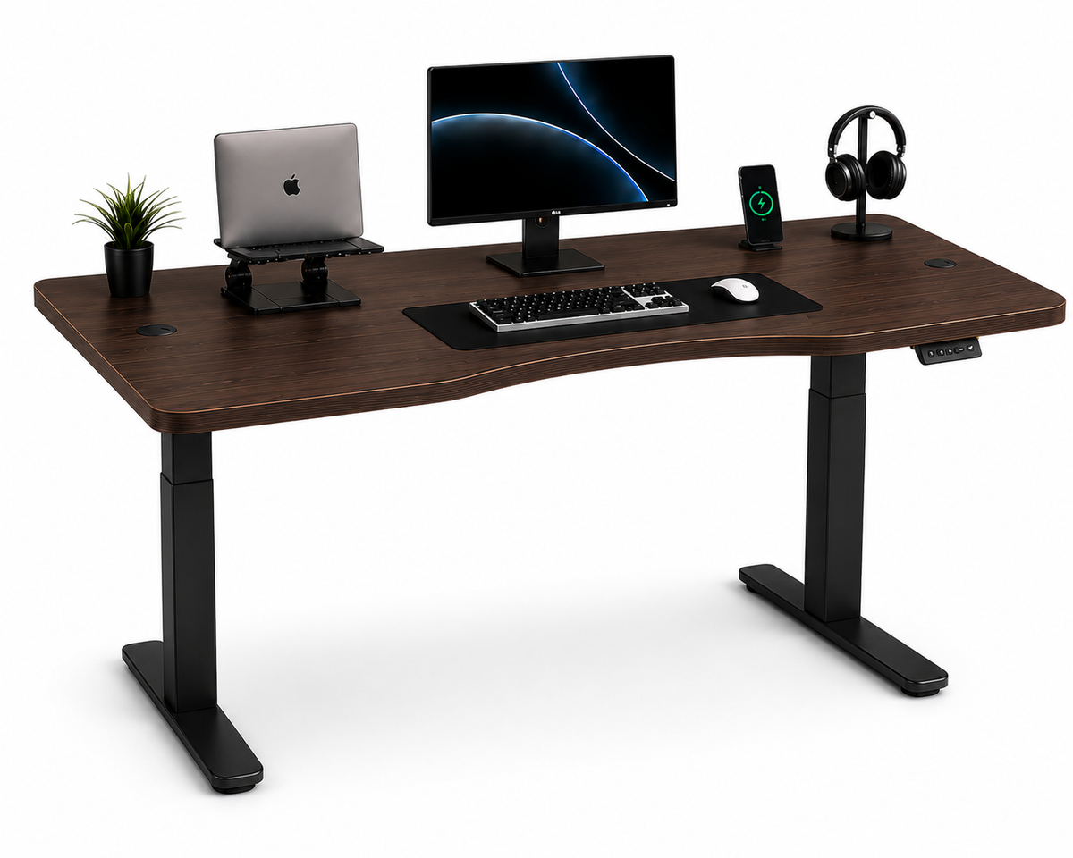 Standing Curved Desk 1.80 x 80 cm / Base Dual Motor Pro