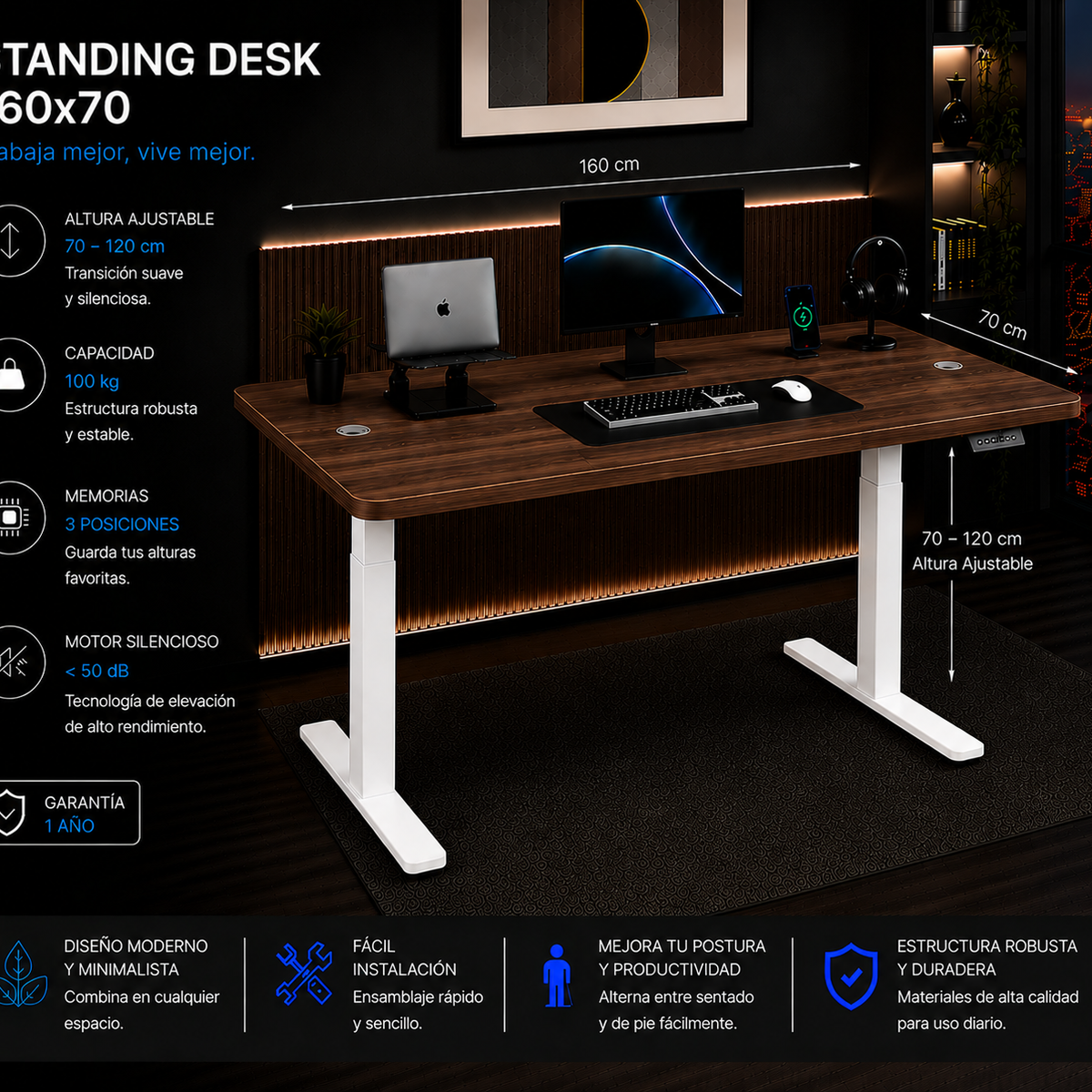 Standing Desk 1.60 x 70 cm