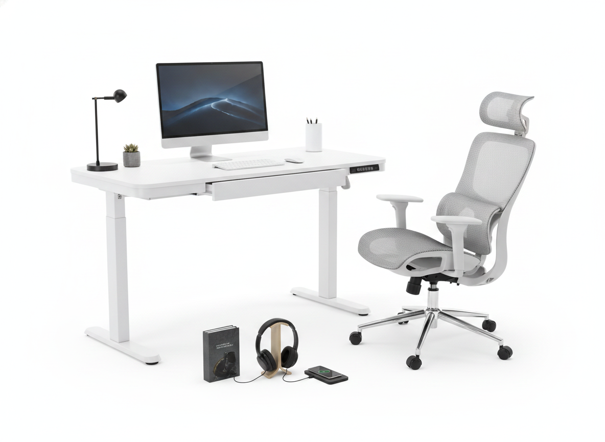 Smart Pack: Standing Desk Smart + Silla Ergonómica + Vaso