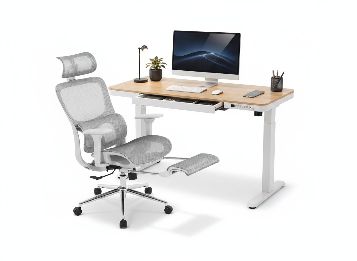 Smart Pack: Standing Desk Smart + Silla Ergonómica + Vaso