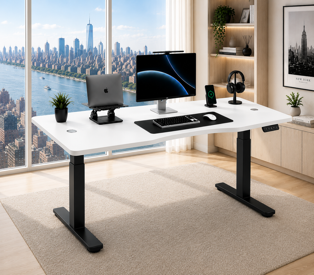 Standing Curved Desk 1.50 x 80 cm / Base Dual Motor Pro