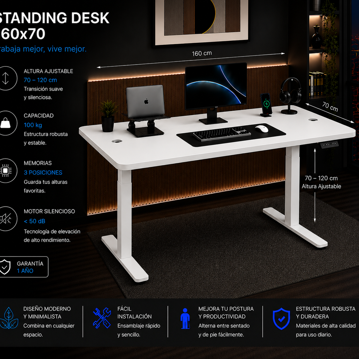 Standing Desk 1.60 x 70 cm