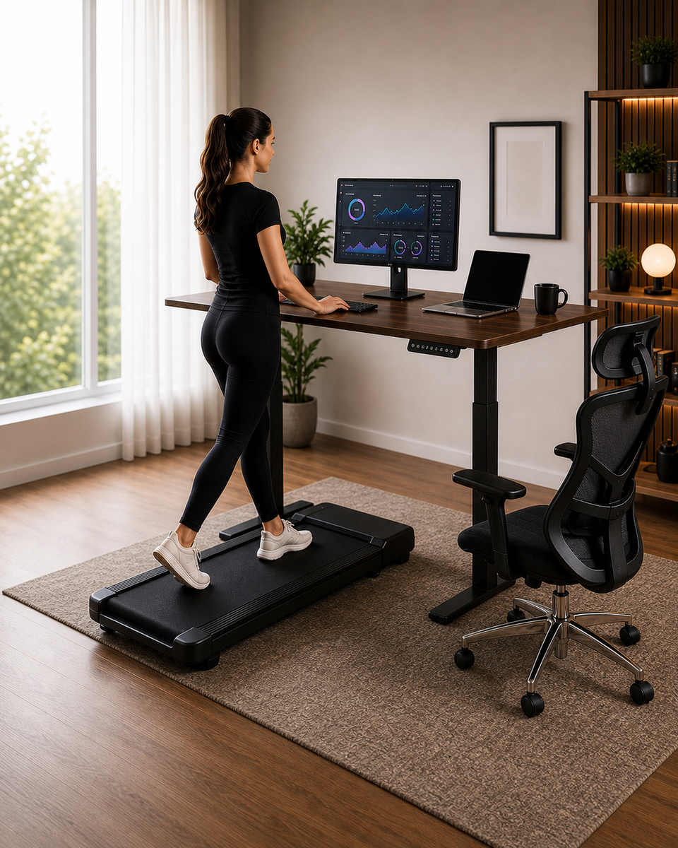 Pack Bienestar: Standing Desk + Silla Ergonómica + Caminadora + Producto Ecowave