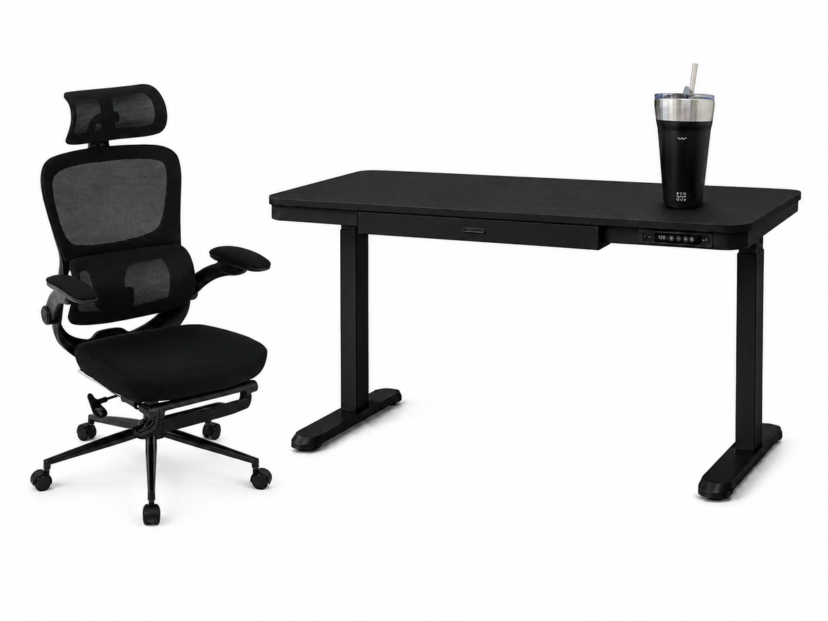 Smart Pack: Standing Desk Smart + Silla Ergonómica + Vaso