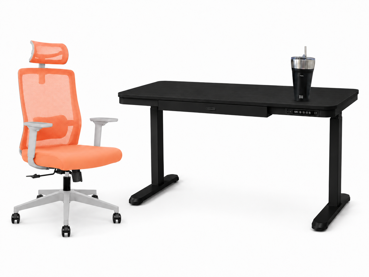 Smart Pack: Standing Desk Smart + Silla Ergonómica + Vaso