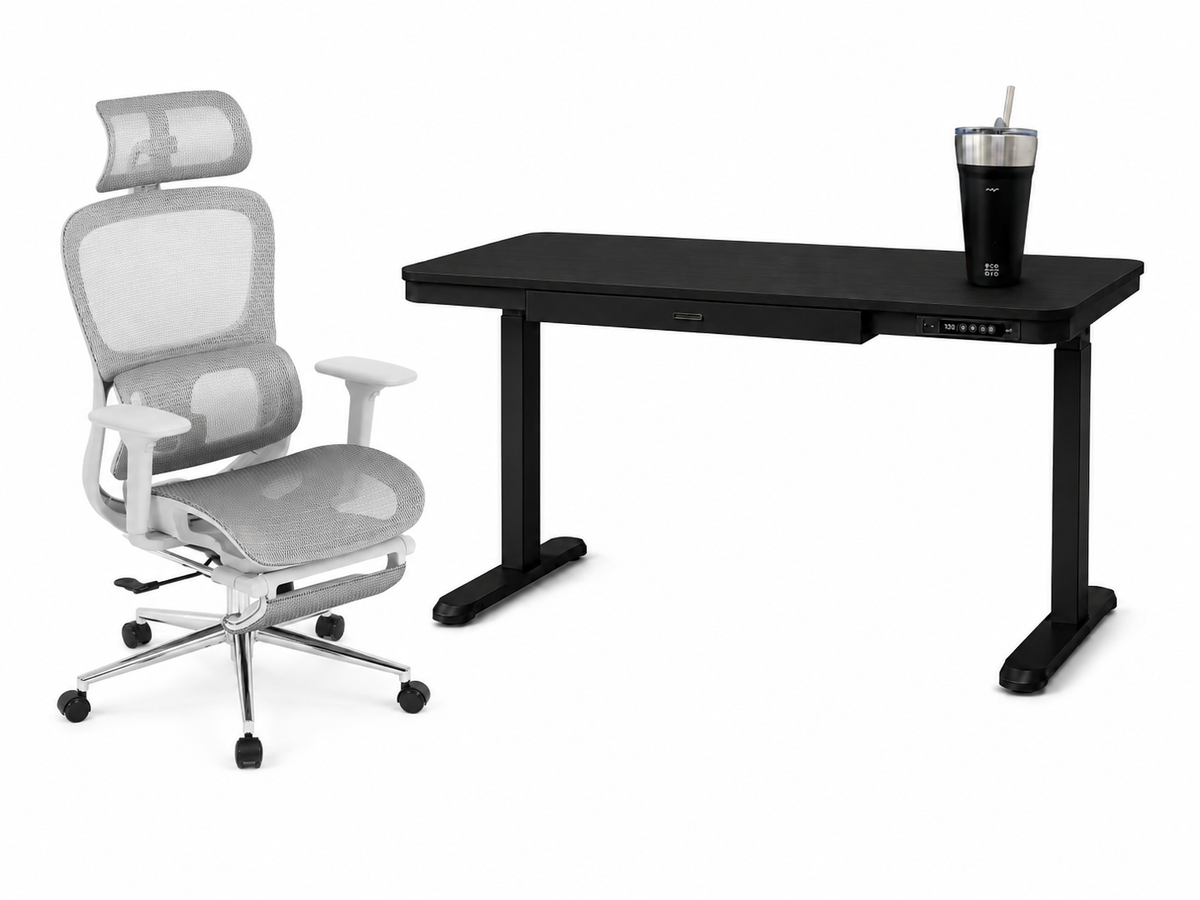 Smart Pack: Standing Desk Smart + Silla Ergonómica + Vaso