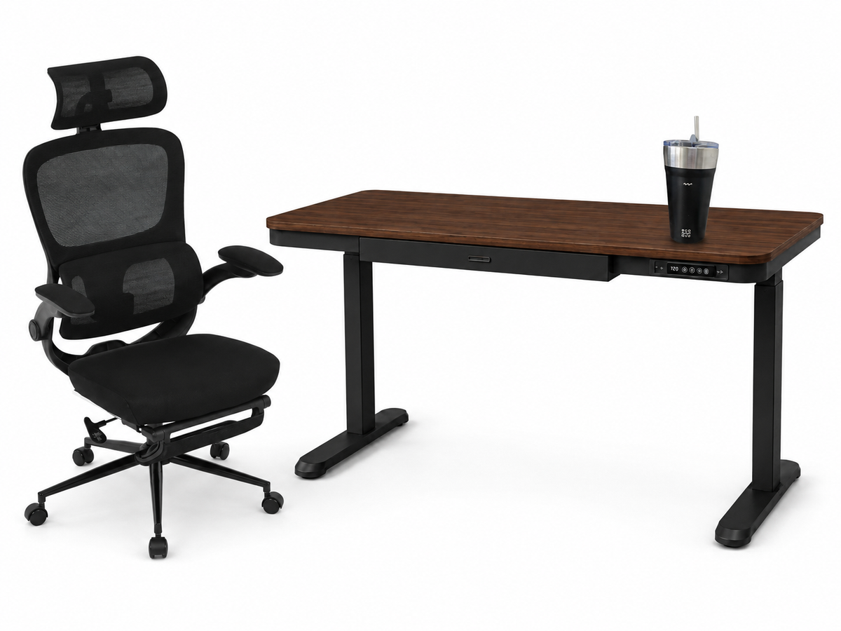 Smart Pack: Standing Desk Smart + Silla Ergonómica + Vaso