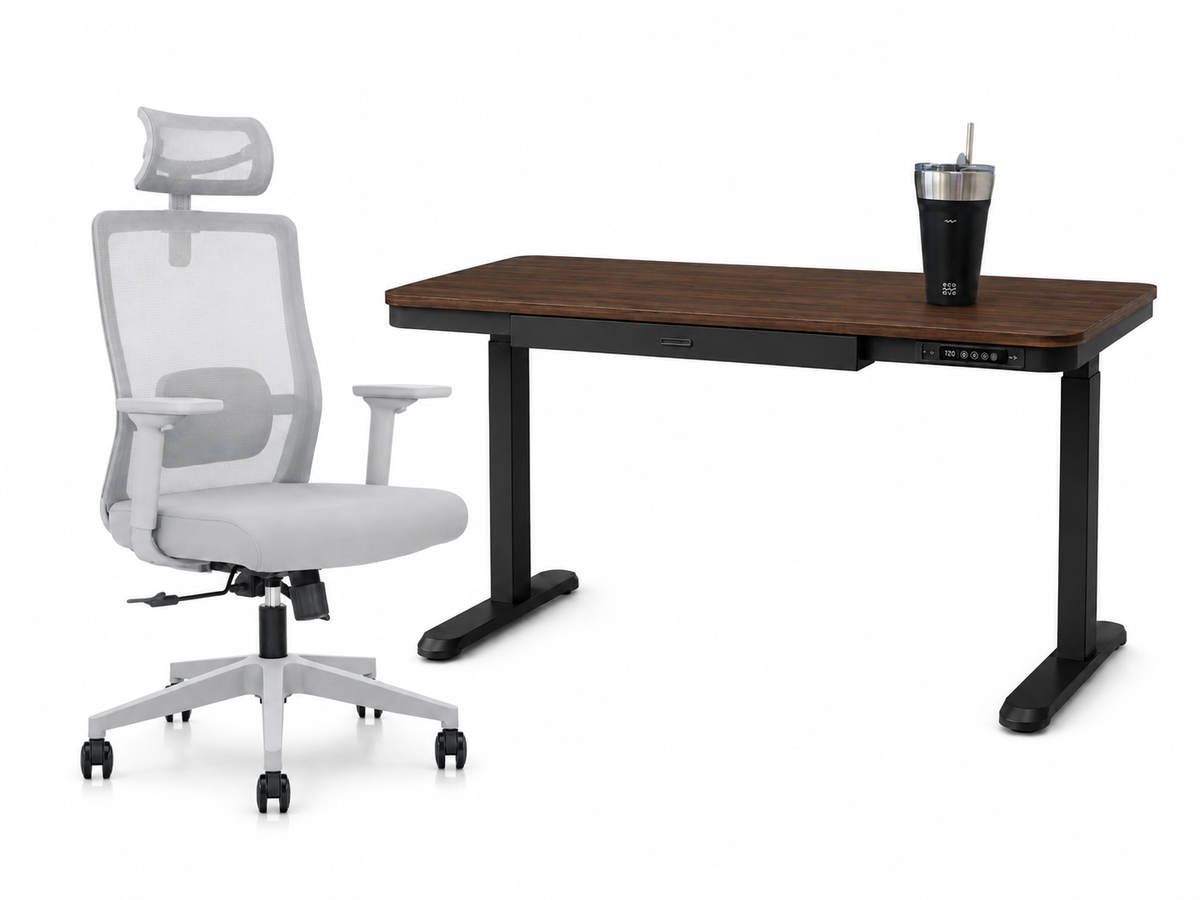 Smart Pack: Standing Desk Smart + Silla Ergonómica + Vaso