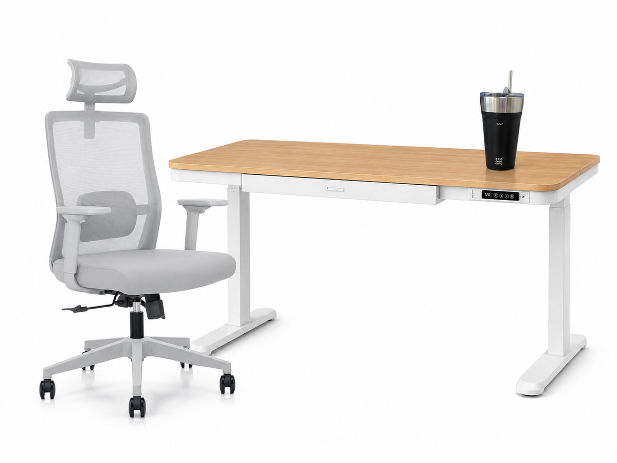 Smart Pack: Standing Desk Smart + Silla Ergonómica + Vaso