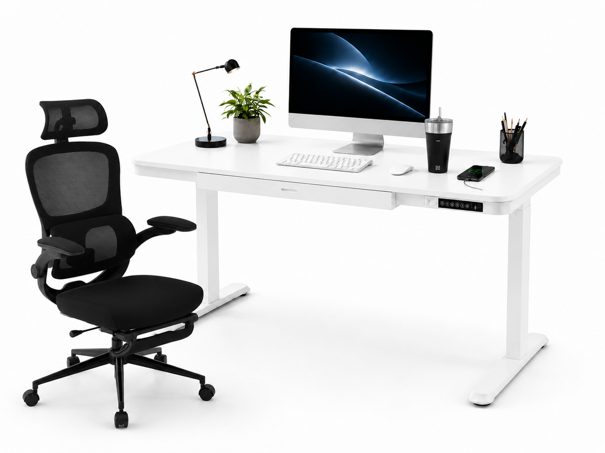 Smart Pack: Standing Desk Smart + Silla Ergonómica + Vaso