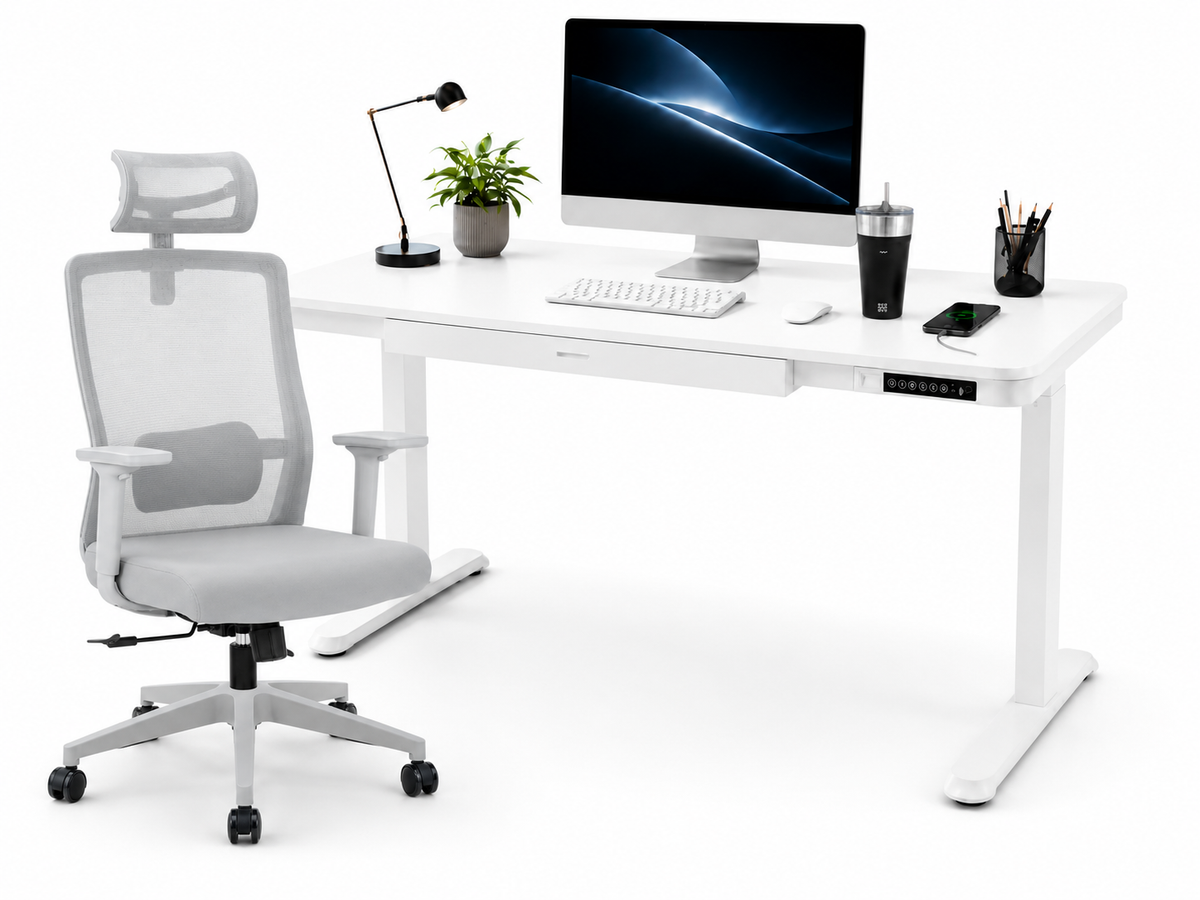 Smart Pack: Standing Desk Smart + Silla Ergonómica + Vaso
