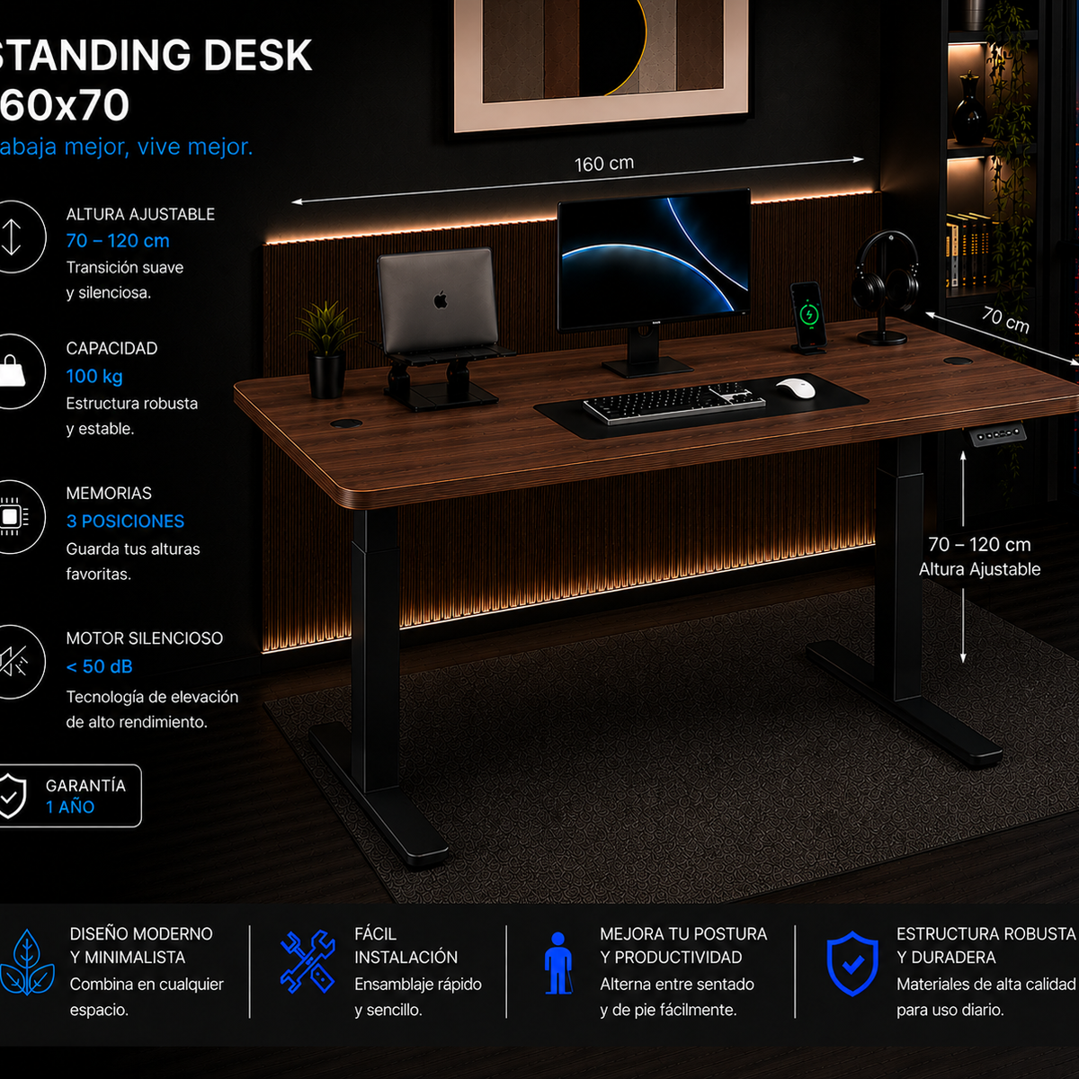 Standing Desk 1.60 x 70 cm