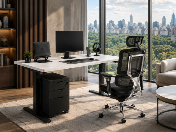 Pack Flex: Standing desk + Silla + Cajonera