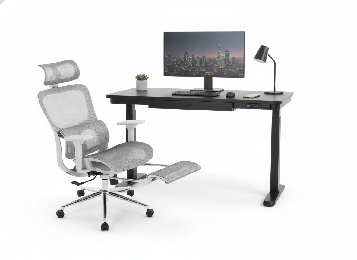 Smart Pack: Standing Desk Smart + Silla Ergonómica + Vaso