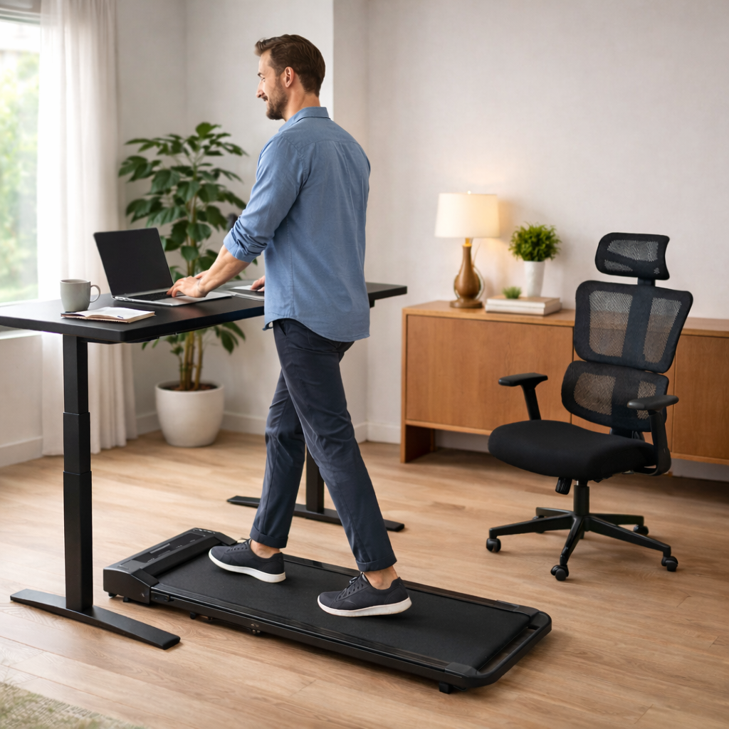 Pack Bienestar: Standing Desk + Silla Ergonómica + Caminadora
