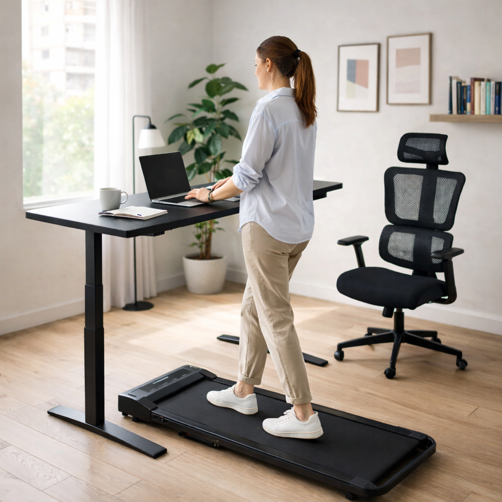 Pack Bienestar: Standing Desk + Silla Ergonómica + Caminadora