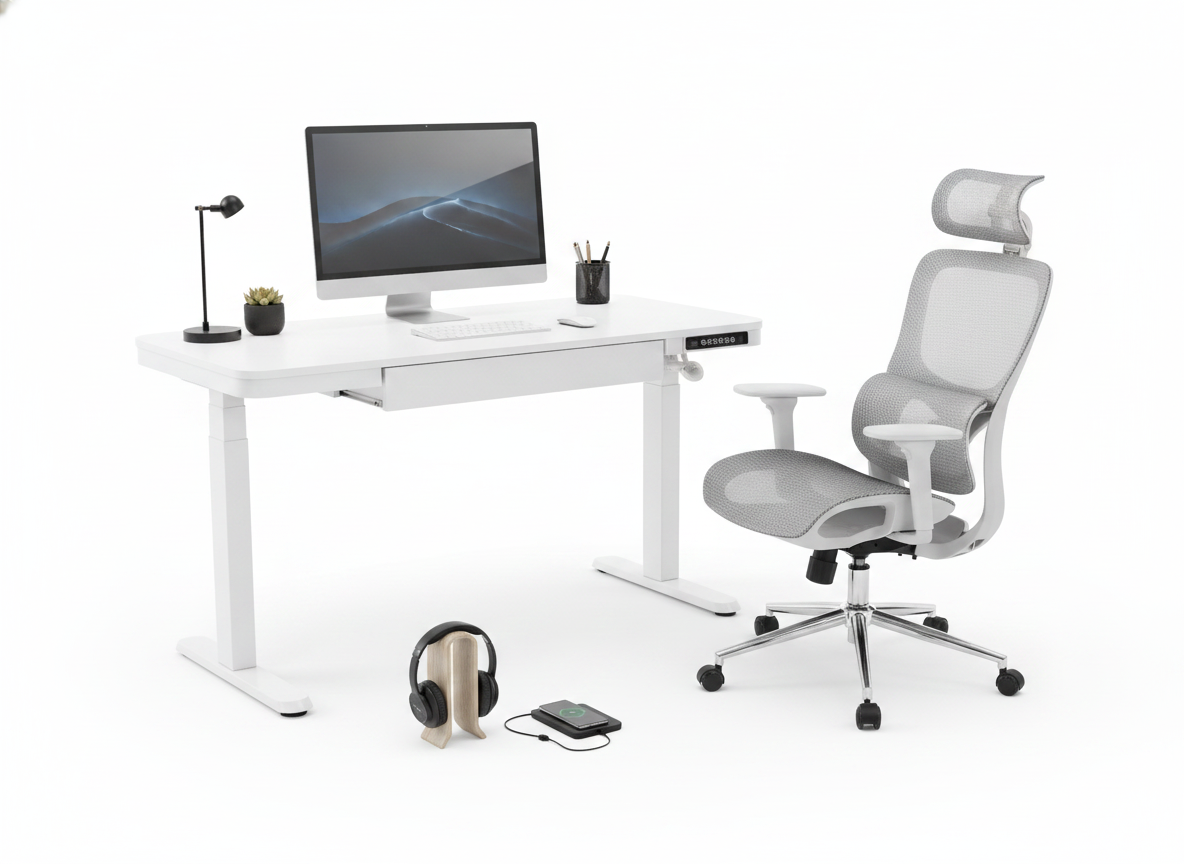 Smart Pack: Standing Desk Smart + Silla Ergonómica + Vaso